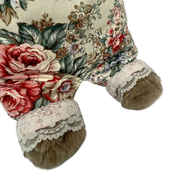 Vintage Milaca Mills Bear Victorian Floral Plush Teddy 1980s - Picture 10 of 10